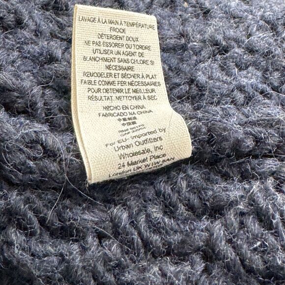 Free People Wool & Alpaca Blend Dark Navy Blue Long Cardigan Sweater Size Small - Picture 5 of 13